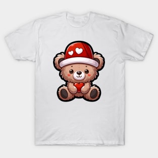 Cute Valentine's teddy Bear Holding a Heart T-Shirt